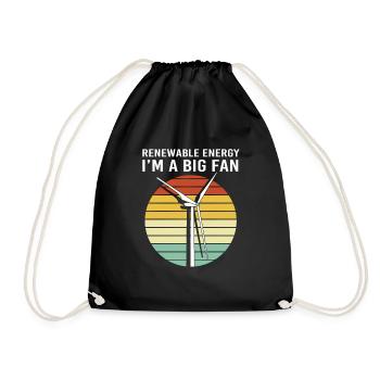 Énergie éolienne Éolienne Énergie éolienne - Sac de sport léger - noir - Devant