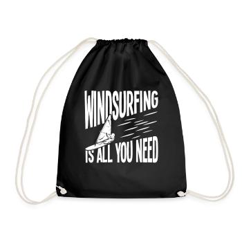 Windsurfing: Everything you need - Drawstring Bag - black - Front