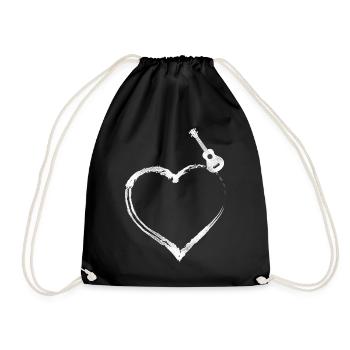 Cœur uké en ukulélé hawaïen - Sac de sport léger - noir - Devant