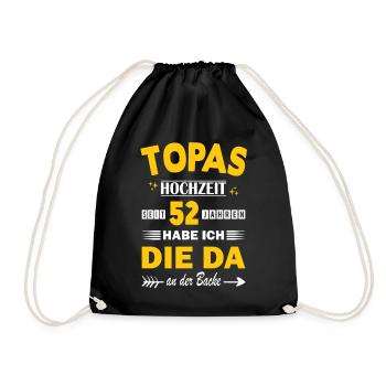 52 Years Relationship Anniversary Wedding Anniversary - Drawstring Bag - black - Front