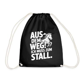 Riding out of the way to the stable horse girl horses - Drawstring Bag - black - Front