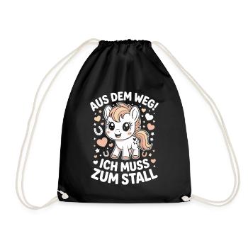 Riding out of the way to the stable horse girl horses - Drawstring Bag - black - Front