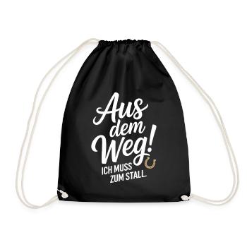 Riding out of the way to the stable horse girl horses - Drawstring Bag - black - Front