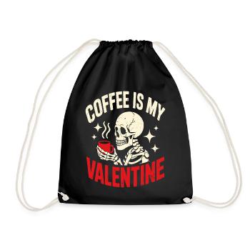 Drôle de Saint-Valentin Squelette Amoureux du café Humour gothique - Sac de sport léger - noir - Devant
