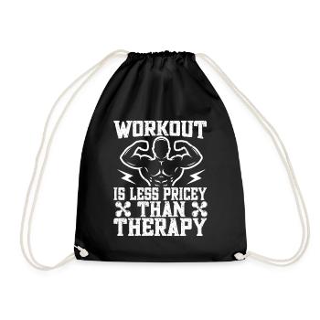 Powerlifting Bodybuilder Less Pricey Than Therapy - Turnbeutel - Schwarz - Vorne