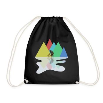 Bear Riding A Bike - Drawstring Bag - black - Front