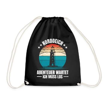 Vacances en mer du Nord L’AVENTURE DU NORDDEICH VOUS ATTEND - Sac de sport léger - noir - Devant
