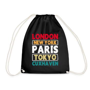 North Sea LONDON NEW YORK PARIS TOKYO CUXHAVEN - Drawstring Bag - black - Front