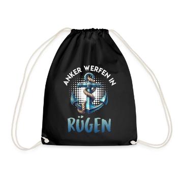 Baltic Sea Holiday DROP ANCHOR IN RÜGEN Funny - Drawstring Bag - black - Front