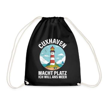 Cuxhaven MACHT PLATZ ICH WILL ANS MEER Lustig - Turnbeutel - Schwarz - Vorne