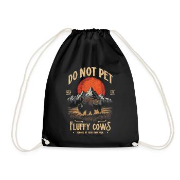 Les bisons vintage ne caressent pas les vaches duveteuses Bizons drôles - Sac de sport léger - noir - Devant