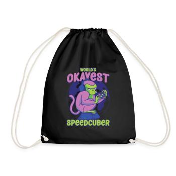 Speedcubing Speed Cube Worlds Okayest Speedcuber - Drawstring Bag - black - Front