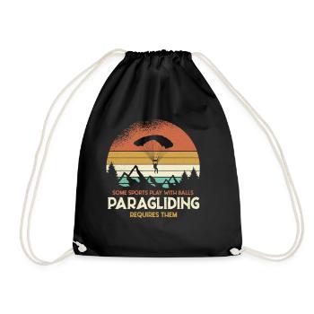 Sonnenuntergang Paragliding Motiv - Turnbeutel - Schwarz - Vorne