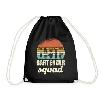 Bartender Squad Retro - Turnbeutel - Schwarz - Vorne