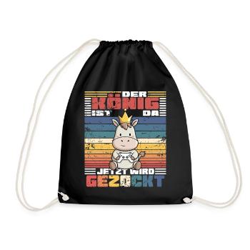 Game King computer game - Drawstring Bag - black - Front