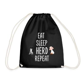 Mange, Dors, Troupeau, Répéte, moutons Border Collie - Sac de sport léger - noir - Devant