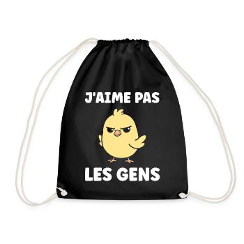 J'aime pas les gens - Sac de sport léger - noir - Devant