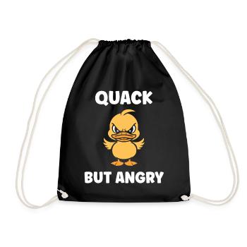 Wütendes Entlein: Quack, aber wütend - Turnbeutel - Schwarz - Vorne