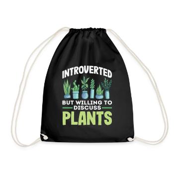 Introvert Discuss Plants - Drawstring Bag - black - Front