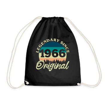 1966 Vintage Retro Original Birthday Gift - Drawstring Bag - black - Front