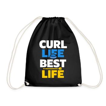 Curling Funny Sweep Hard Broom Cardio - Drawstring Bag - black - Front