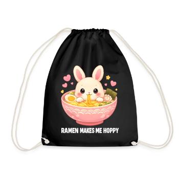 Ramen Kawaii Bunny - Sac de sport léger - noir - Devant