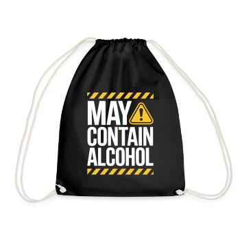 May Contain Alcohol Alkohol Mallorca Saufen JGA - Turnbeutel - Schwarz - Vorne