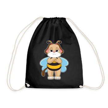 Dog Bee - Drawstring Bag - black - Front