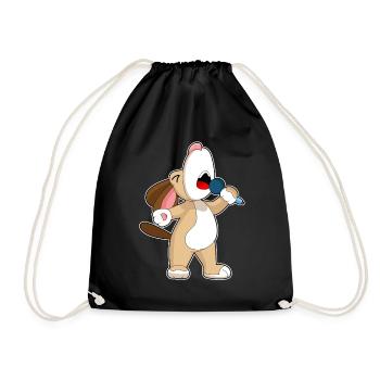 Chanteur de chien Chant au micro - Sac de sport léger - noir - Devant