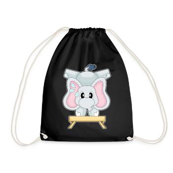 Elephant Workout Gymnastics Fitness - Drawstring Bag - black - Front