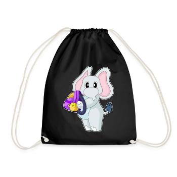 Elephant Student Backpack School - Drawstring Bag - black - Front