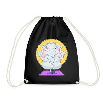 Elephant Yoga Fitness Meditation - Drawstring Bag - black - Front