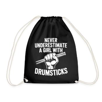 Drummer Spruch Lustiges Schlagzeuger Geschenk - Turnbeutel - Schwarz - Vorne