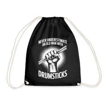 Drummer Spruch Lustiges Schlagzeuger Geschenk - Turnbeutel - Schwarz - Vorne