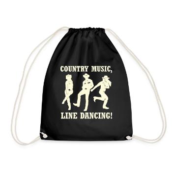Country Line Dancing Silhouettes - Drawstring Bag - black - Front