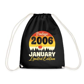 Vintage Janvier 2006 Anniversaire 2006 Rétro  - Sac de sport léger - noir - Devant