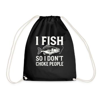 Je pêche pour ne pas étrangler les gens Pêcheur Spruch Angel - Sac de sport léger - noir - Devant
