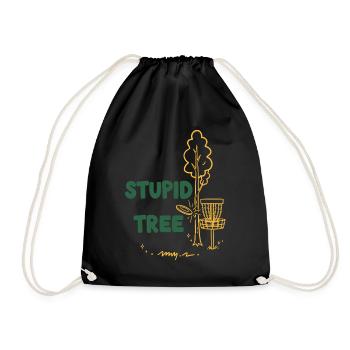 Blöder Baum lustiger Discgolfer Frisbee Golf - Turnbeutel - Schwarz - Vorne