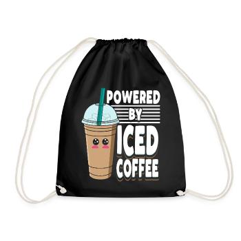 Graphique pastel de café glacé Kawaii mignon - Sac de sport léger - noir - Devant