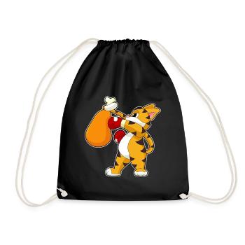 Tiger Boxer Punching Bag Boxing - Drawstring Bag - black - Front