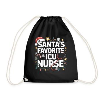Santa ICU Pflegeheldin - Turnbeutel - Schwarz - Vorne