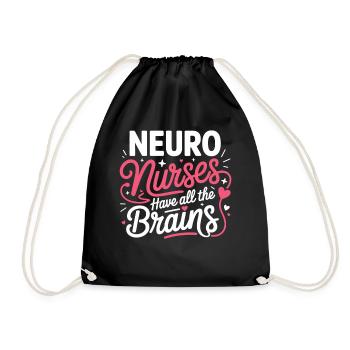 NeuroNurse All Brains Design - Drawstring Bag - black - Front
