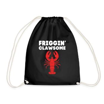 Hummer Meeresfrüchte Lobster Languste - Turnbeutel - Schwarz - Vorne