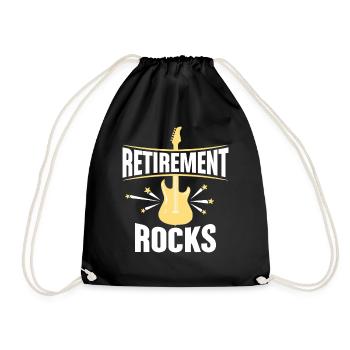 Retirement Rocks Guitar Lover Art Tee - Drawstring Bag - black - Front