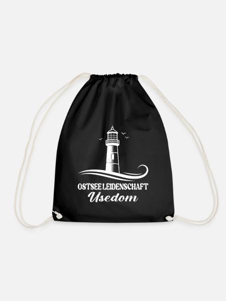 Usedom Urlaub OSTSEE LEIDENSCHAFT USEDOM Lustig - Turnbeutel - Schwarz