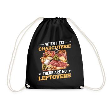  Cheese Board Meat with Cover Food Items - Drawstring Bag - black - Front