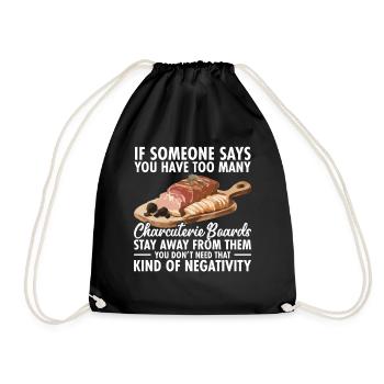 Plateau des amateurs de charcuterie Préparation d’un plateau de fromages - Sac de sport léger - noir - Devant
