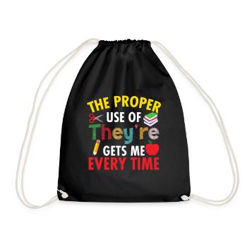  English Language Arts Teacher School Supplies ELA - Drawstring Bag - black - Front
