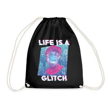 80s Retro Streetwear Vaporwave Vintage Aesthetic - Drawstring Bag - black - Front