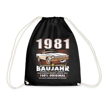 Birthday - Oldtimer 1981 - Drawstring Bag - black - Front